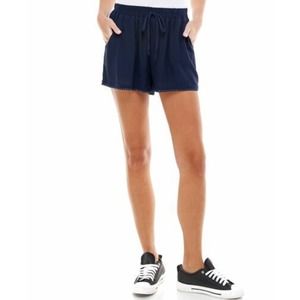 Be Bop Junior's Pull-On Mid-Rise Swingy Casual Pom-Pom Shorts Navy XS, $24 NWT